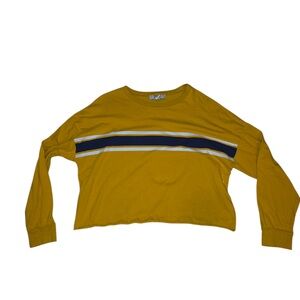 Mustard Long Sleeve Top with Stripes